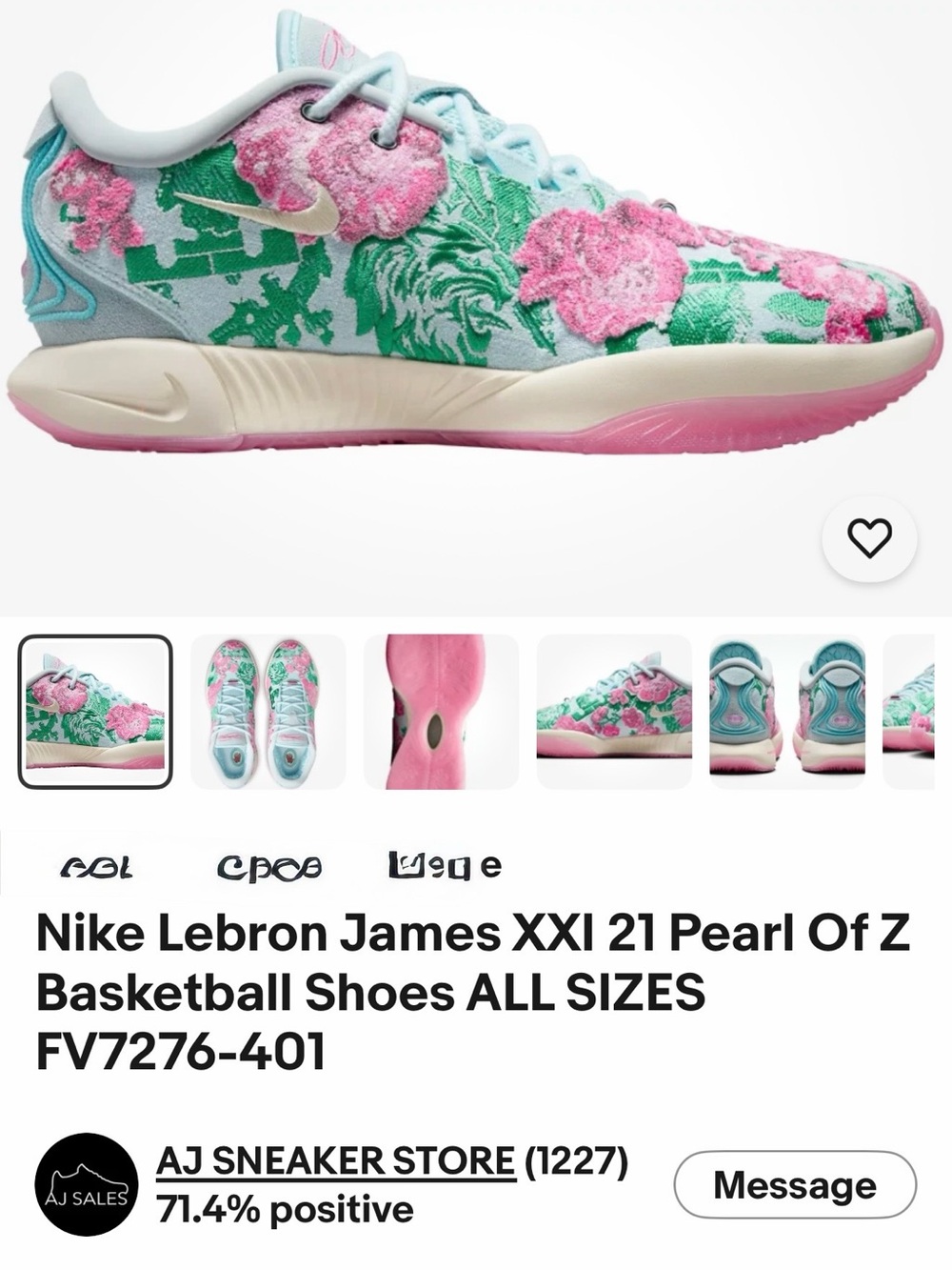 Nike Men’s LeBron James XXI Basketball Shoes - Light Blue, Pink, Green